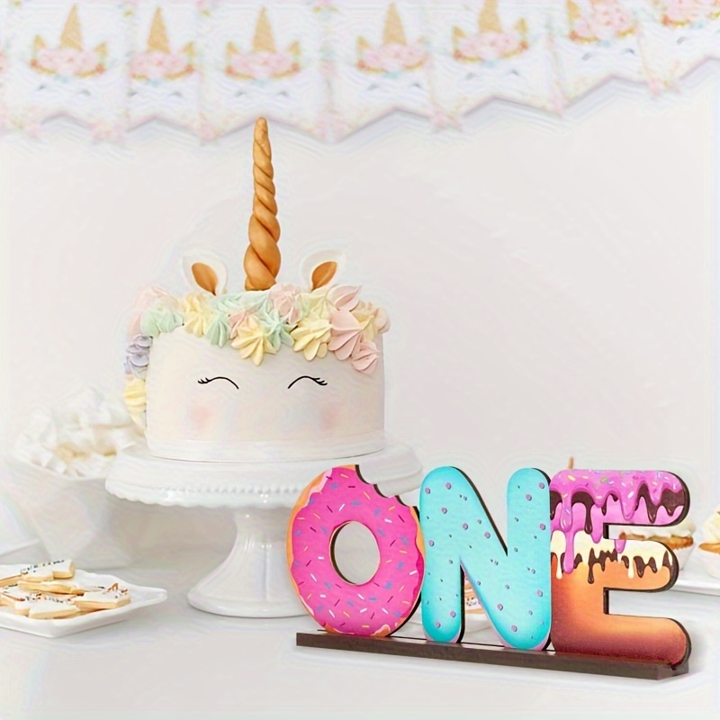 One Sign Photo Prop for First Birthday, Wooden Number Sign, Cake