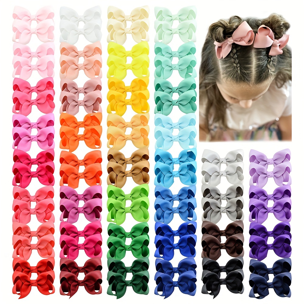 

30pcs Random Color Bow Hair Clip, Holiday Party Baby Girls Ponytail Clip, Travel Style Hair Clips, Princess Hair Accessories, Ideal Choice For Gifts