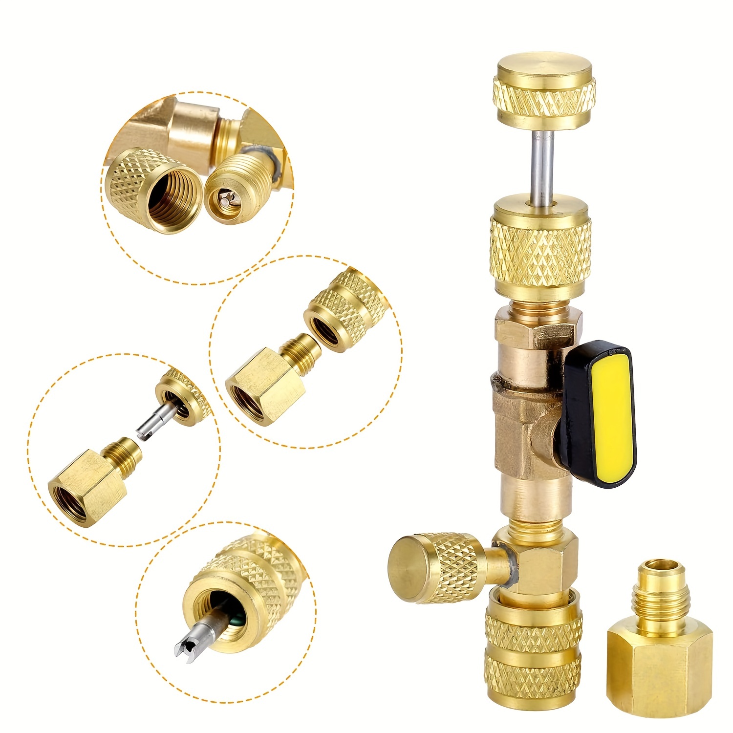 1pc valve core remover cooling   conditioning line repair tools   for sae 1 4in valve core remover household air conditioner valve core removal set non leakage coolant valve core removal tool conditioner gadgets details 8