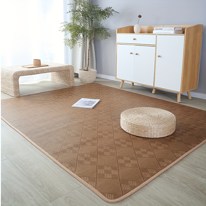 Folding Rattan Floor Mat Thick Living Room Floor Sleeping Mat Rattan  Japanese Tatami Carpet Pad Summer Play Mat Non-Slip