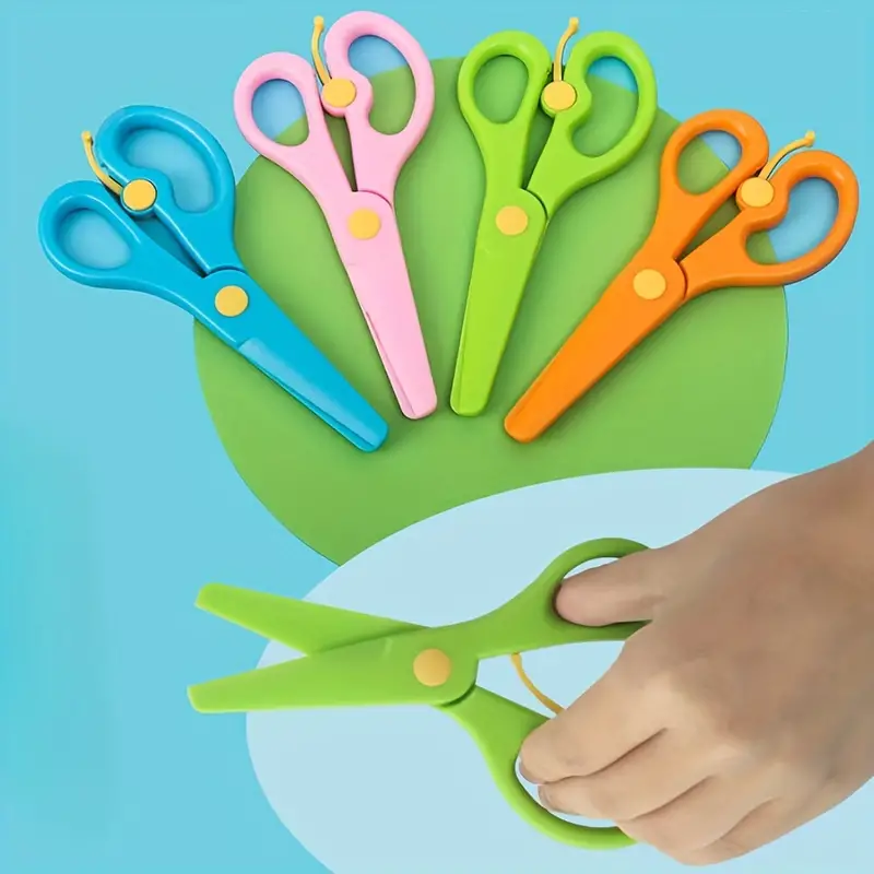 Anti-pinch Safety Scissors, All-plastic Straight Edge Scissors, Kindergarten  Scissors - Temu