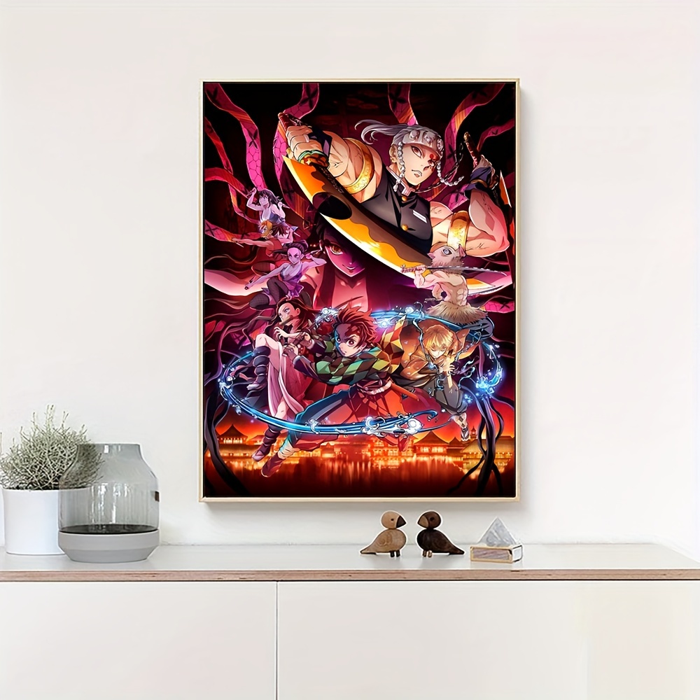 Demon Slayer Hanging Scroll Painting Printed Anime Cartoon Home Decor Wall  Poster Art Living Room Modern Decoration Gift