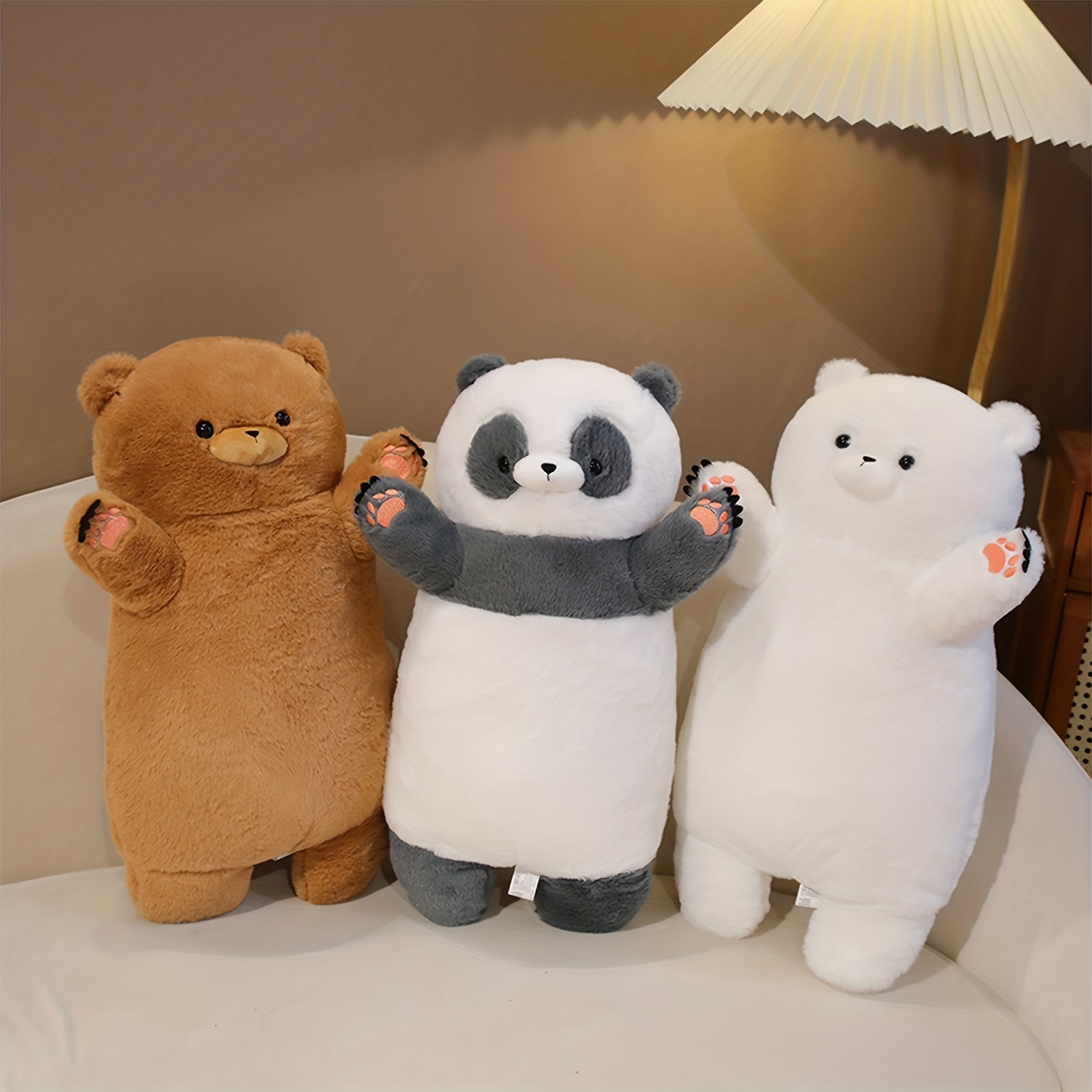 

60cm/23.62in Cute Panda Plush White Bear Toy, Soft Polar Bear Stuffed Animals Teddy Bear Plushie Fat Brown Bear Dolls Gifts