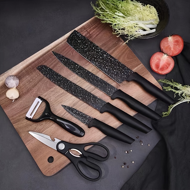 Wanbasion 16 Pieces Black Kitchen Knife Set Dishwasher Safe, Professional  Chef Kitchen Knife Set, Kitchen Knife Set Stainless Steel with Knife  Sharpener Peeler Scissors Acrylic Block 