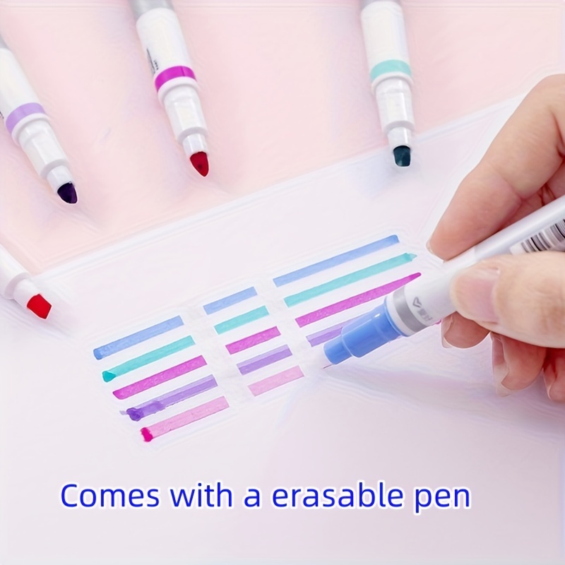 Double headed Erasable Fluorescent Pens Marking Pens Colored - Temu