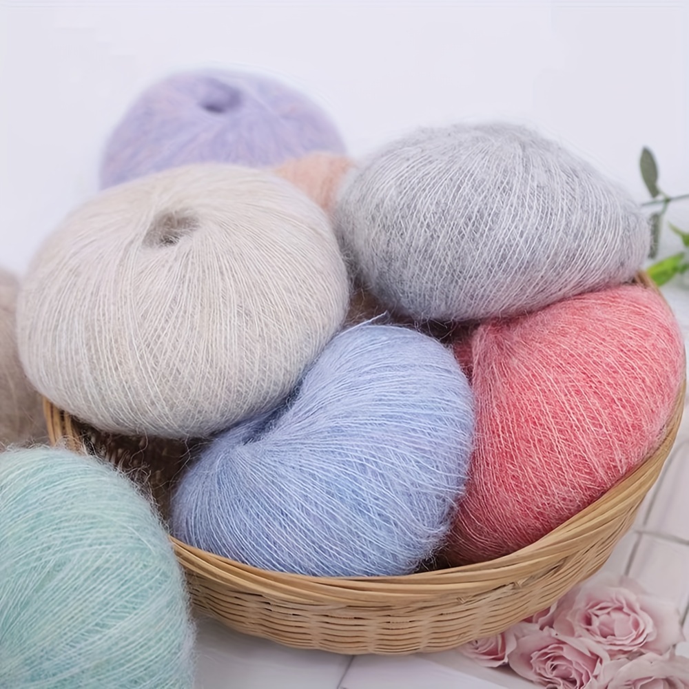 Agatige 25g/Roll Mohair Knitting Yarn, Soft Wool Yarn DIY Shawl Scarf Socks  Crocheting Supplies(Purple)