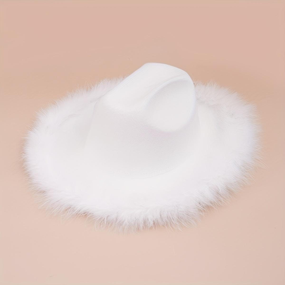 Feather Brim Cowgirl Hat Outdoor Sun Fedora Cap
