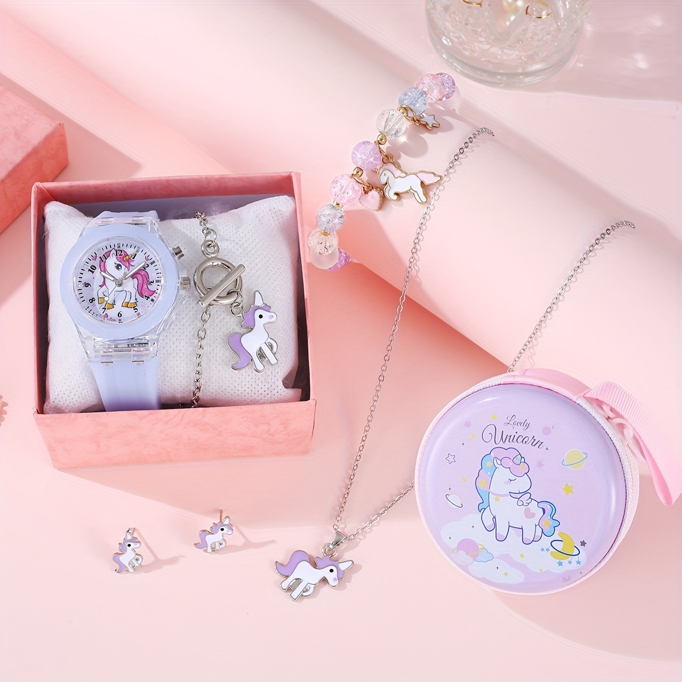 Unicorn Bracelet & Studs Set