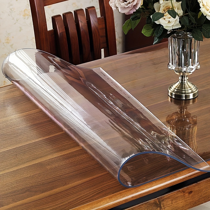  Protector de mesa transparente mejorado de plástico para mesa,  protector de escritorio de oficina, protector de PVC para mesita de noche,  cubierta de mesa, protector de superficie de cristal, protector de