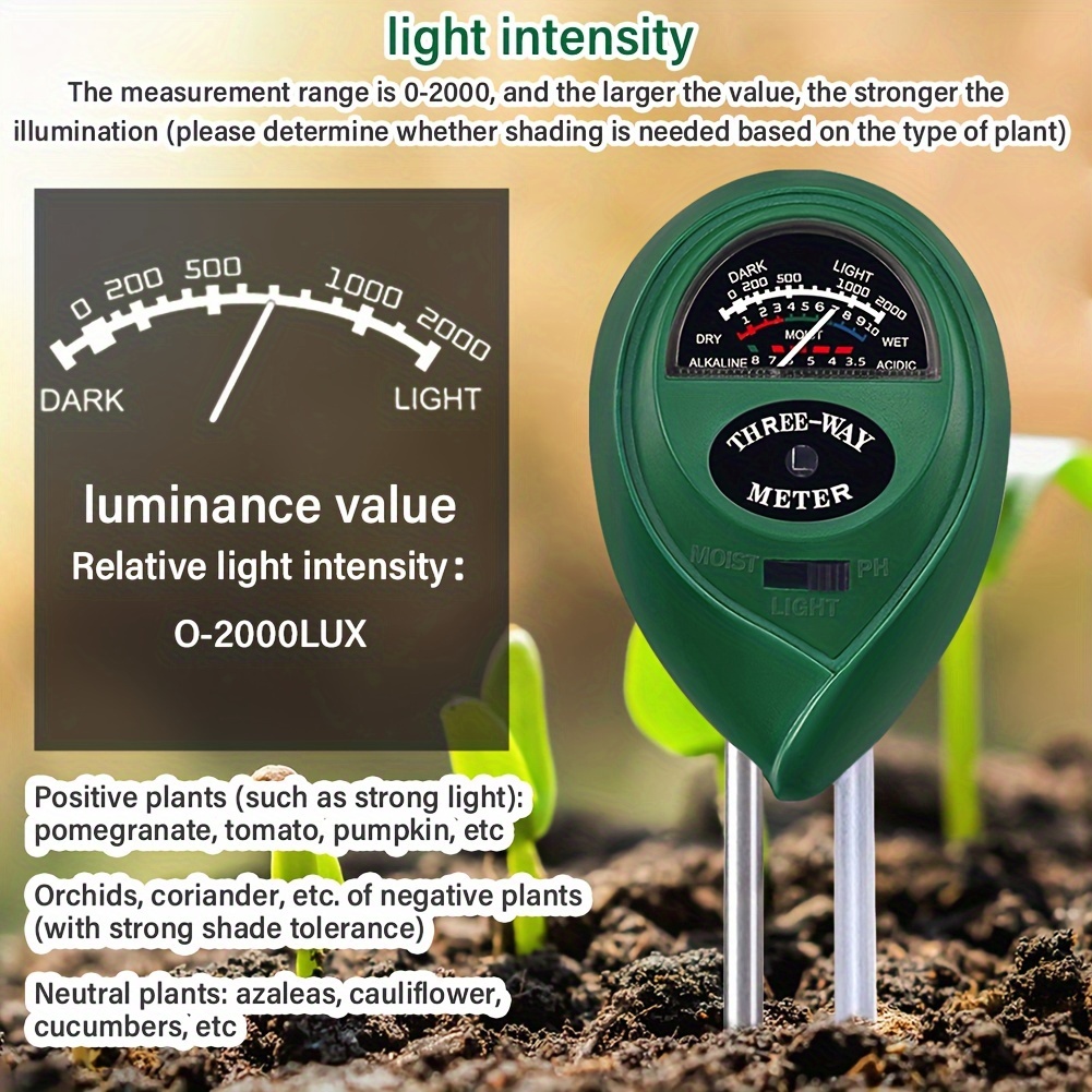 Misuratore Tester del pH / Umidit? / Lumens per Terreno