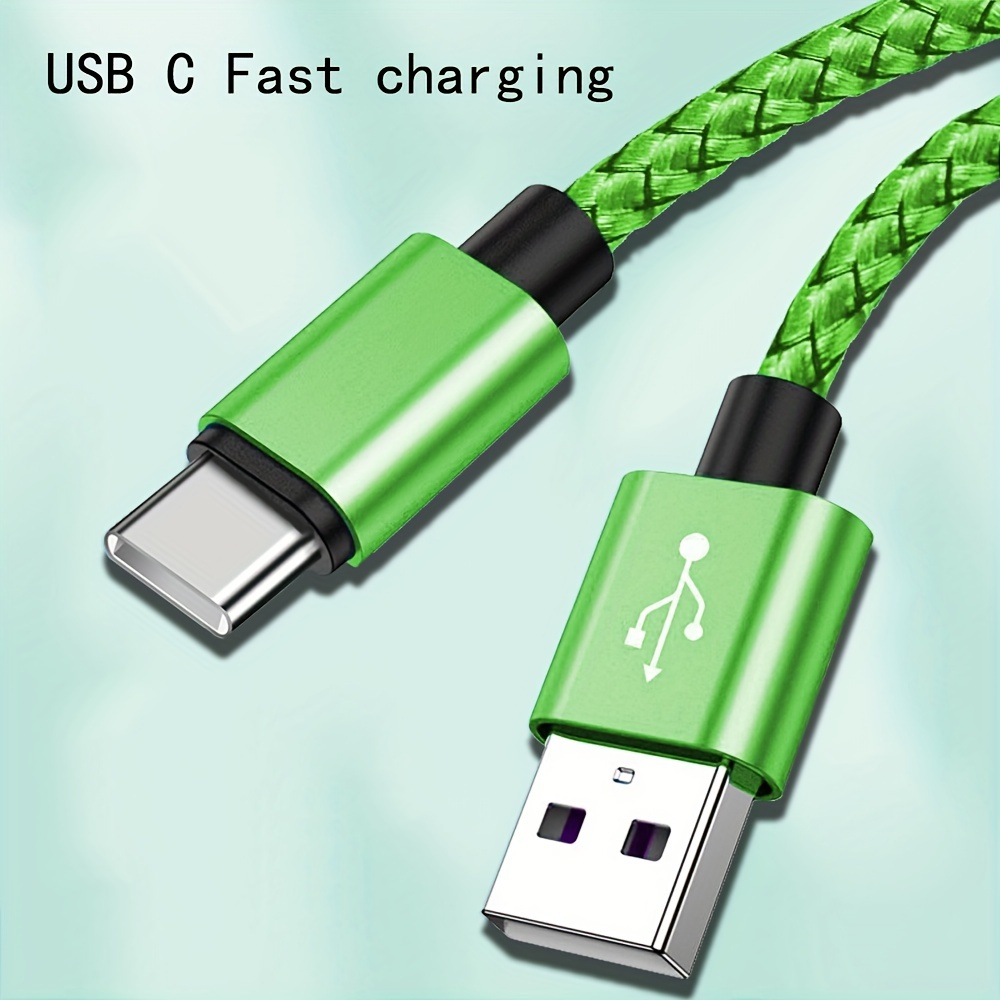 

1pack 2.4a Fast Charging Usb Type-c Cable, Long Nylon Braided Usb A To Usb C Charger Cord For Samsung Galaxy S23 Ultra/s23/s23+/s22/s22 Ultra/s22+/s21 Ultra/s20 Ultra/note 20/note 10/z Fold 3