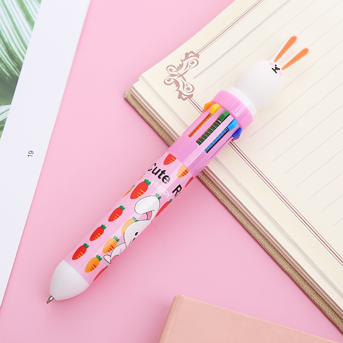 Cute Rabbit Girls Retractable Ballpoint Pen For Girls Women - Temu