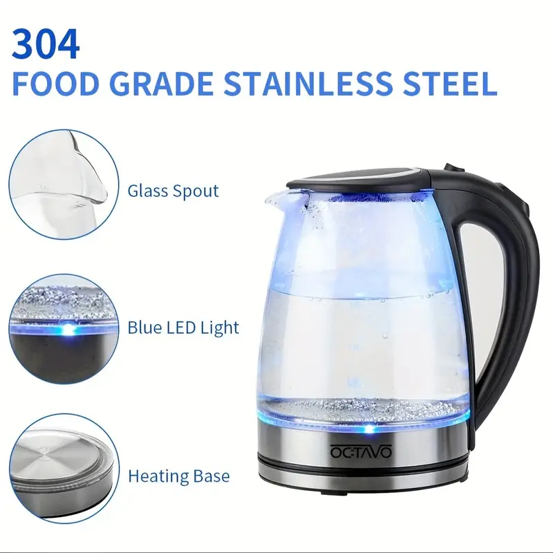 Glass Electric Tea Kettle Water Boiler Heater 1 Liter 1500 - Temu