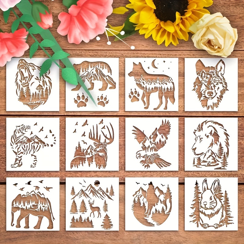 Cute Small Animal Theme Painting Stencils Reusable For Painting Animals  Party Stencils Diy Painting Templates For Arts And Crafts Scrapbooking Wood  Painting - Temu