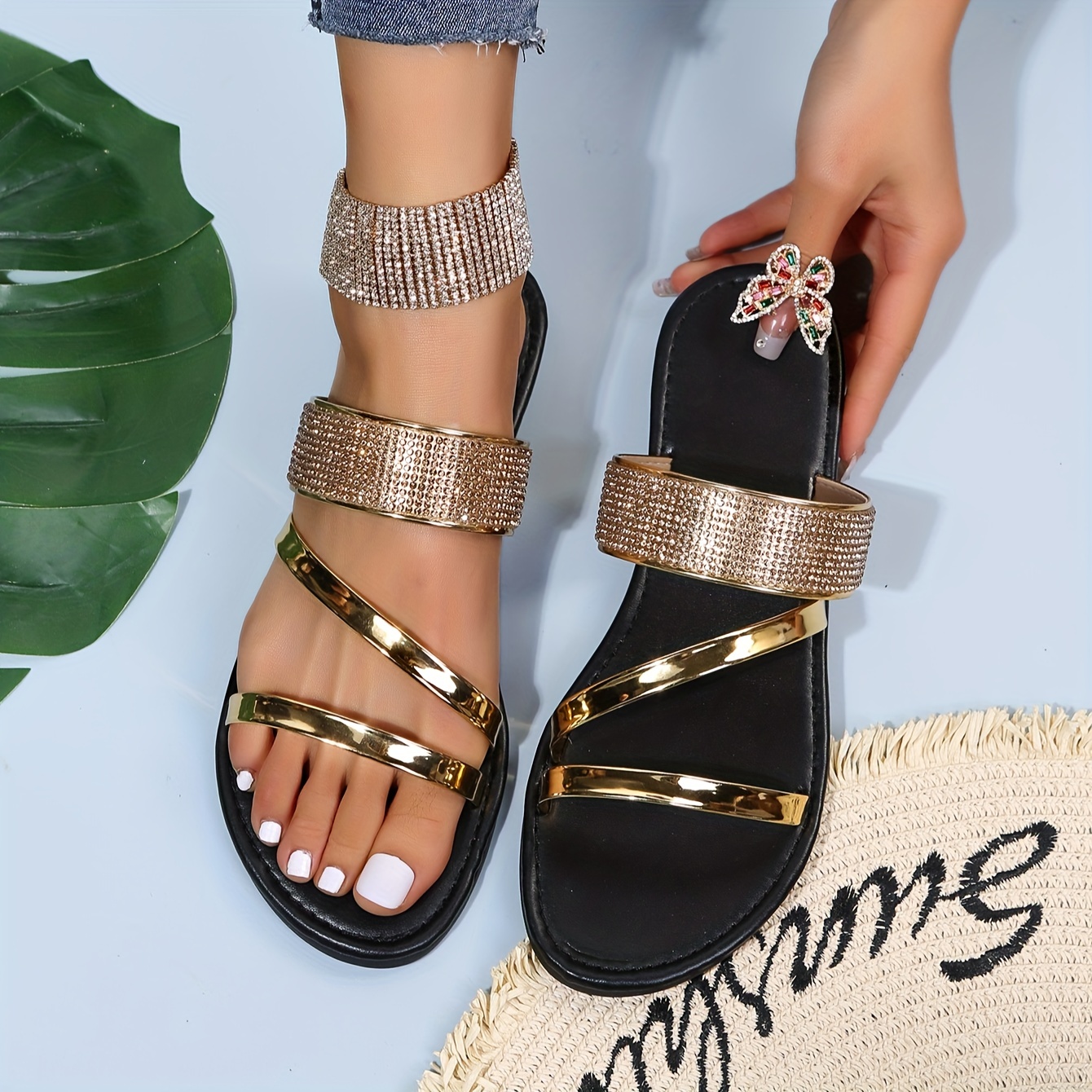 Party wear sandals online flat