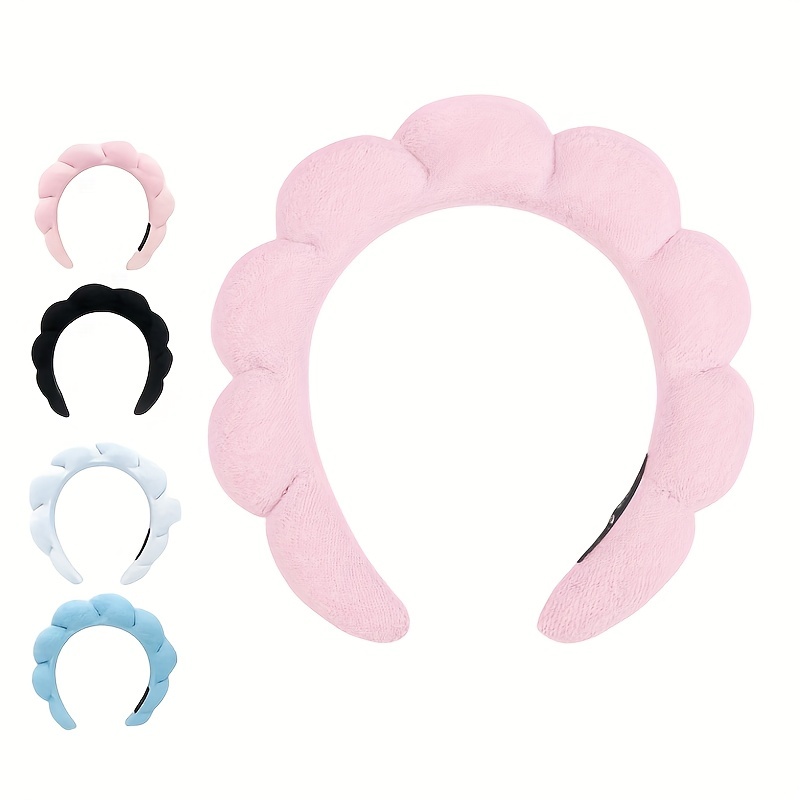 Unique Bargains Spa Headband Soft Women Hair Bands for Face Washing Bath  Facial Mask Yoga 4 Pcs Dark Pink
