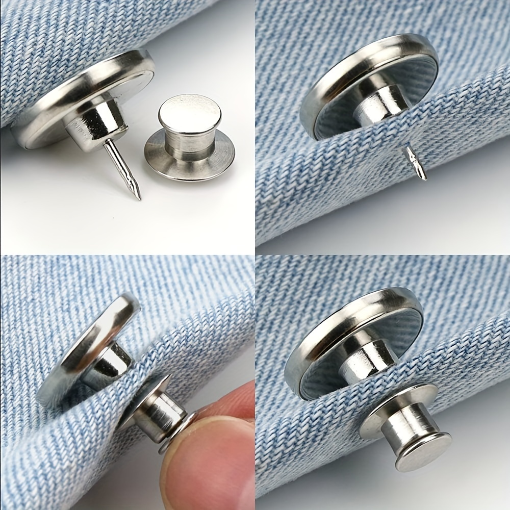 Button For Sewing Metal Jeans No sew Nailess Removable Metal - Temu
