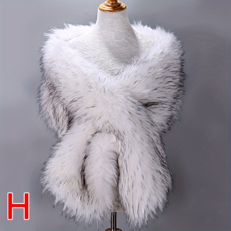 Elegant Faux Fur Shawl Thick Soft Warm Fluffy Cape Wedding Temu Ireland