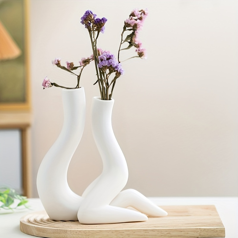 1pc Vaso In Ceramica Bianca, Stile Nordico Moderno Minimalista, Vaso In  Ceramica Rustica Per Decorazioni Per La Casa, Centrotavola, Vasi In Ceramica  Per Decorazioni Per Il Camino, Fiori Per Il Soggiorno 