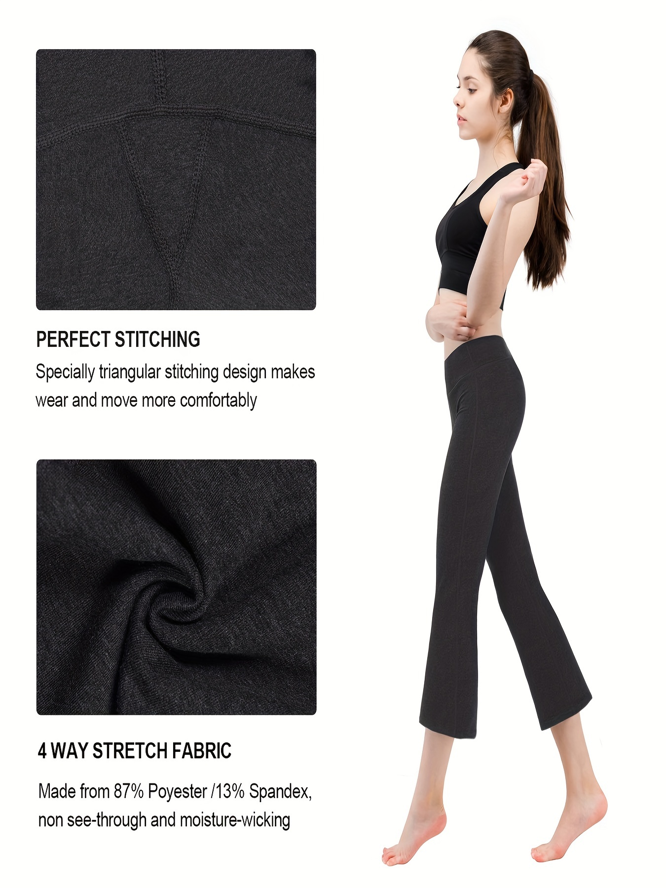 High-Waisted Yoga Capri Leggings with Side Pockets for Women -  Moisture-Wicking and Breathable Activewear for Fitness and Sports