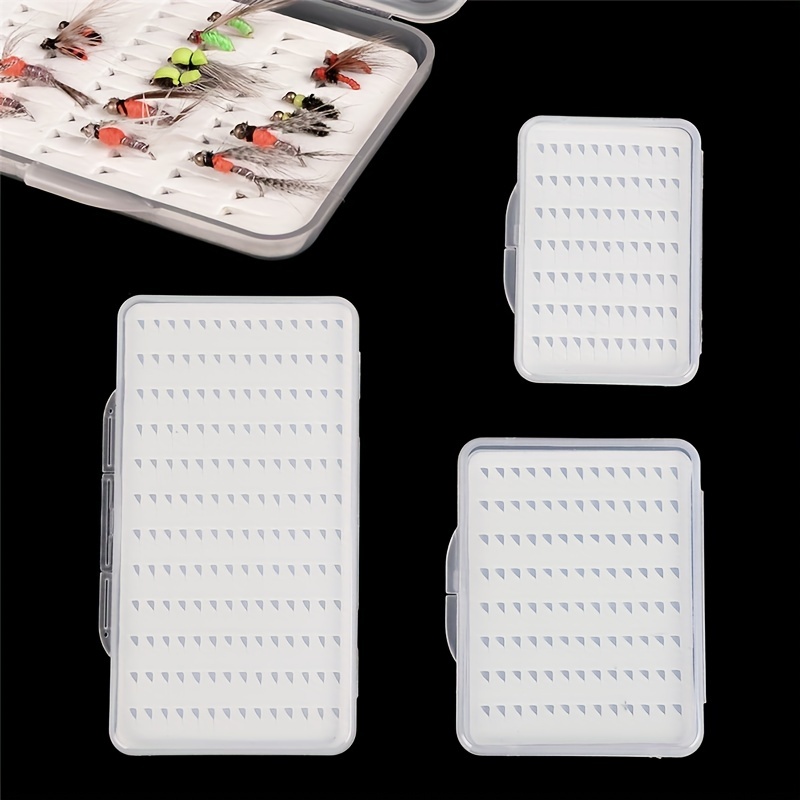 Transparent Large Capacity Slim ABS Foam Fly Box Clear Lid Fishing Tackle  Box