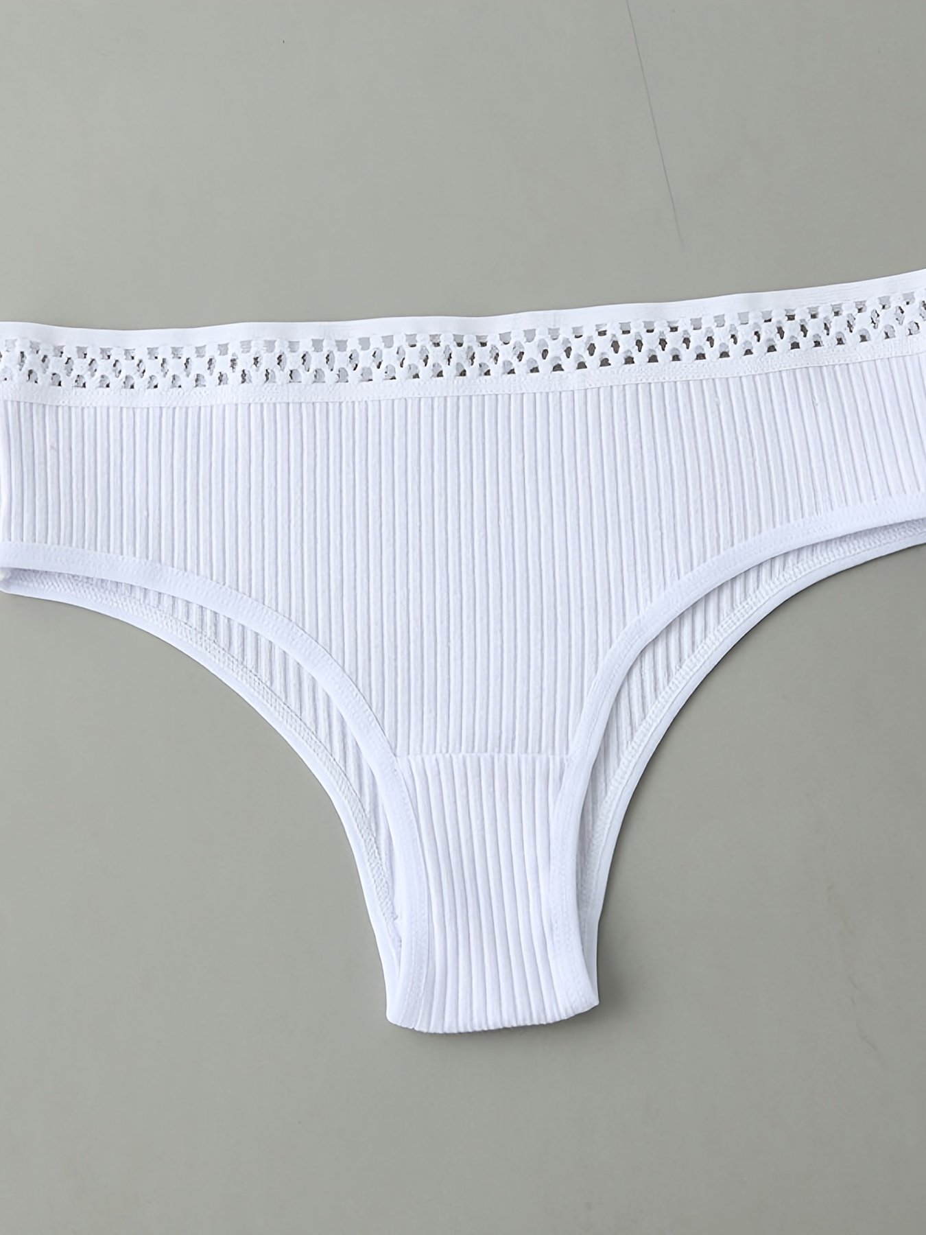 Soft Comfy Solid Color Cotton Thong Seamless Breathable Low - Temu
