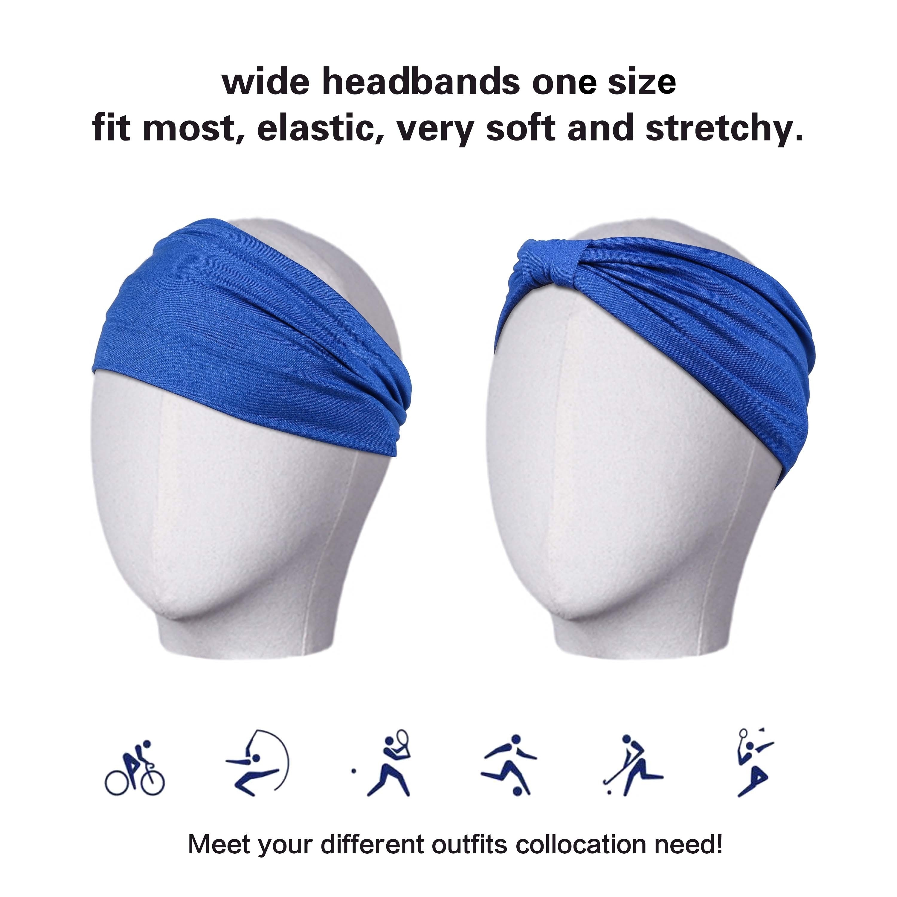 Yoga Hair Bands Elastic Sport Headbands for Women Wide Headband