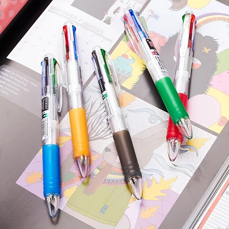 Lot de 4 stylos à bille rétractables à encre noire 0,5 mm avec motif requins  camouflage bleu pour bureau, affaires, étudiants : : Fournitures  de bureau