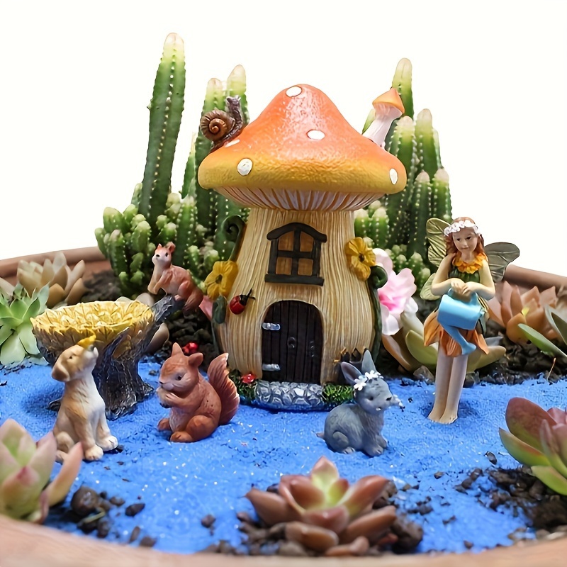 SUQ Zen Garten Set Zubehör, Feengarten Deko Zubehör, Miniatur Sand