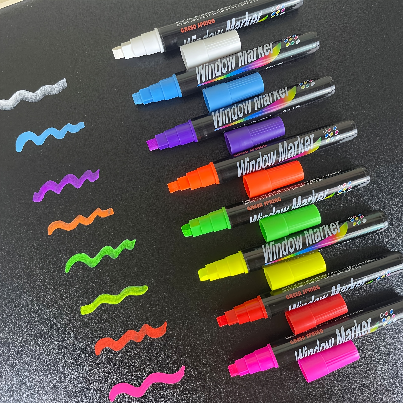 

Window Marker 8 Pens, Liquid Chalk Markers, Erasable, Non Toxic, Chalk Pen, Liquid Ink