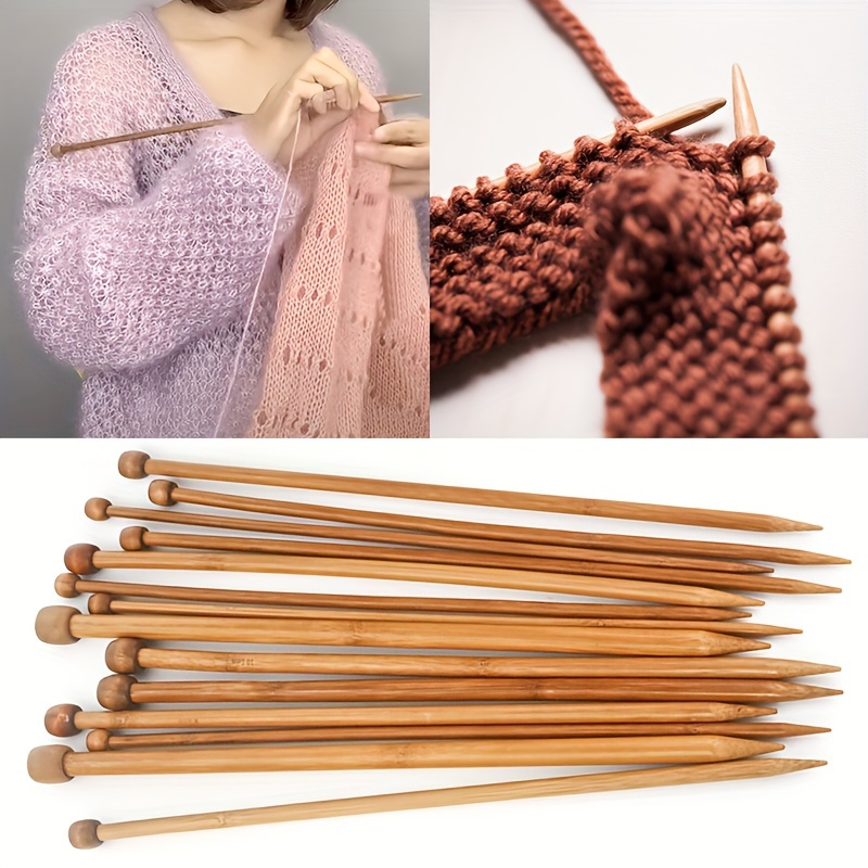 36CM High Quality Set 36pcs Single Pointed Bamboo Knitting Needles 2mm -  10mm