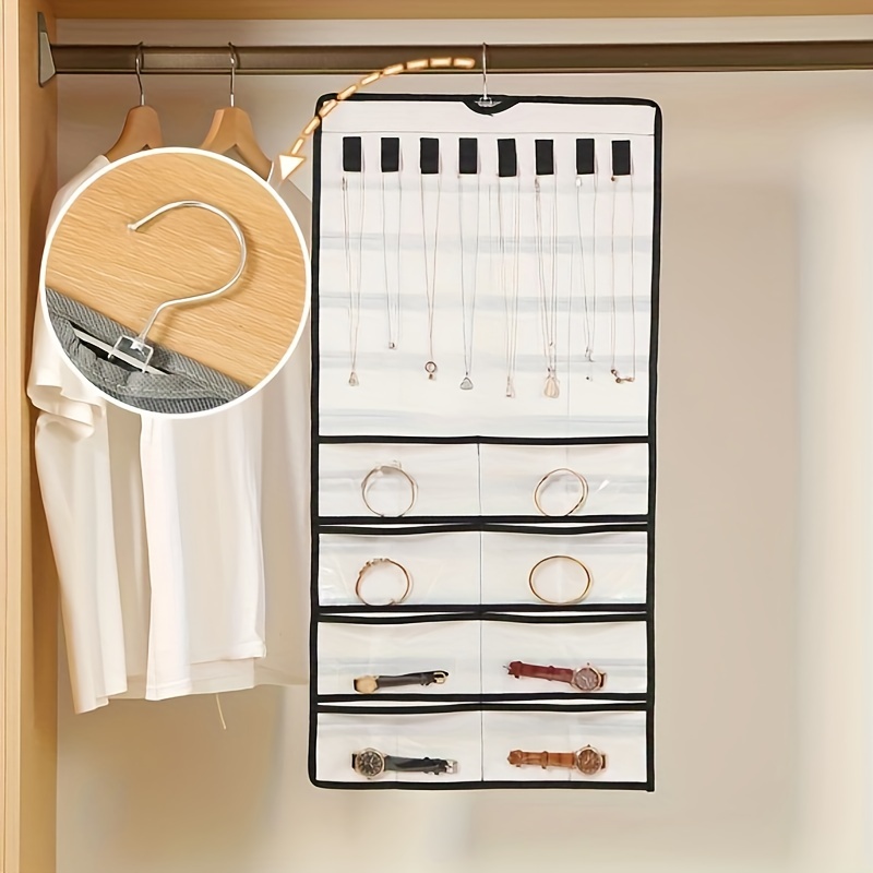 Portable Hanging Jewelry Storage Organizer Storage Roll With - Temu