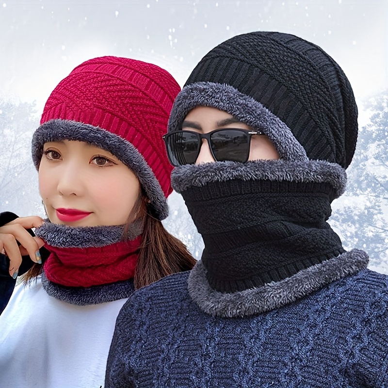 Winter Christmas New Year Neck Hat Men's Winter Knitted Hat - Temu