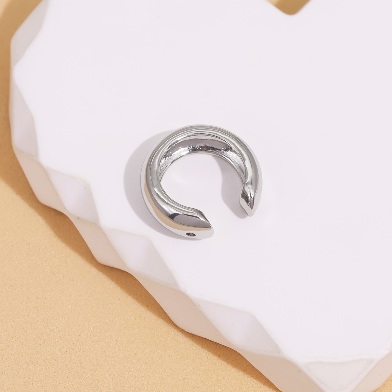 C-Shaped Geometric Ear Clip Earrings