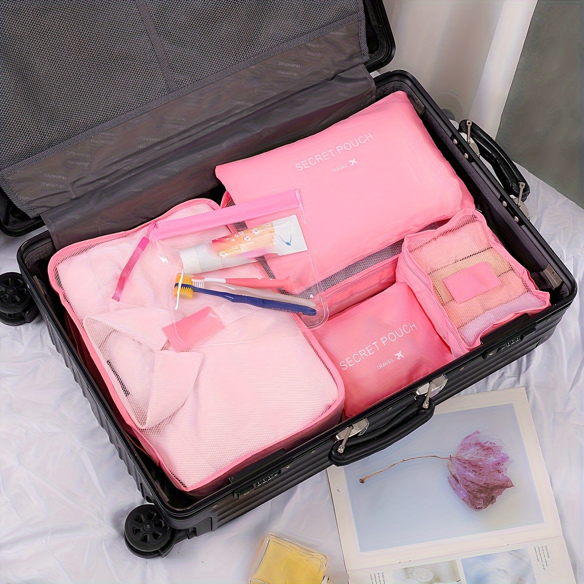 Travel Luggage Bag Set Solid Color Multifunctional Underwear - Temu