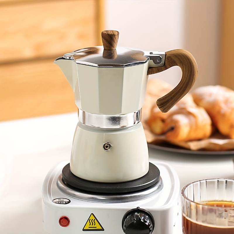 1pc 150ml Mini Aluminum Espresso Moka Pot, Italian Style Coffee Maker For  Home Use With Filter Paper