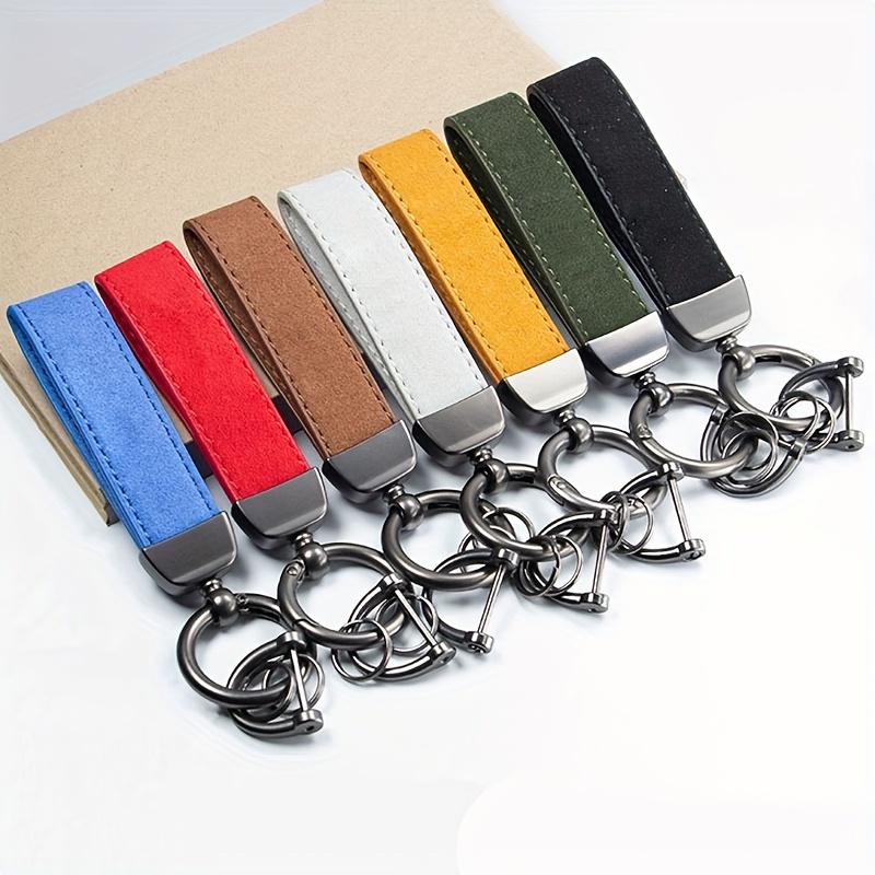 Car Key Holder Key Rings Key Chain Hand Woven Horseshoe Buckle Keychain Car  Keyring Gift Creative Auto Accessories - Buy Leather Rope Keychain For Car