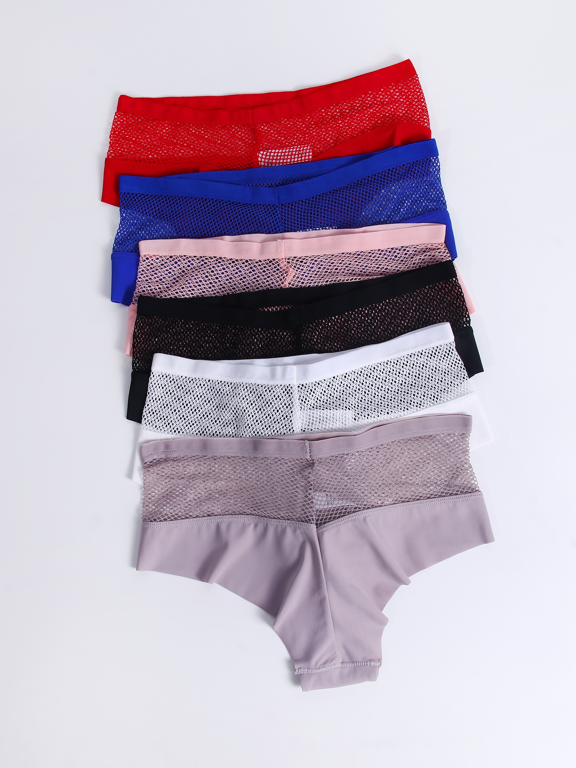 4pcs Cut Out Fishnet Briefs, Semi-sheer Breathable Stretchy Panties,  Women's Lingerie & Underwear