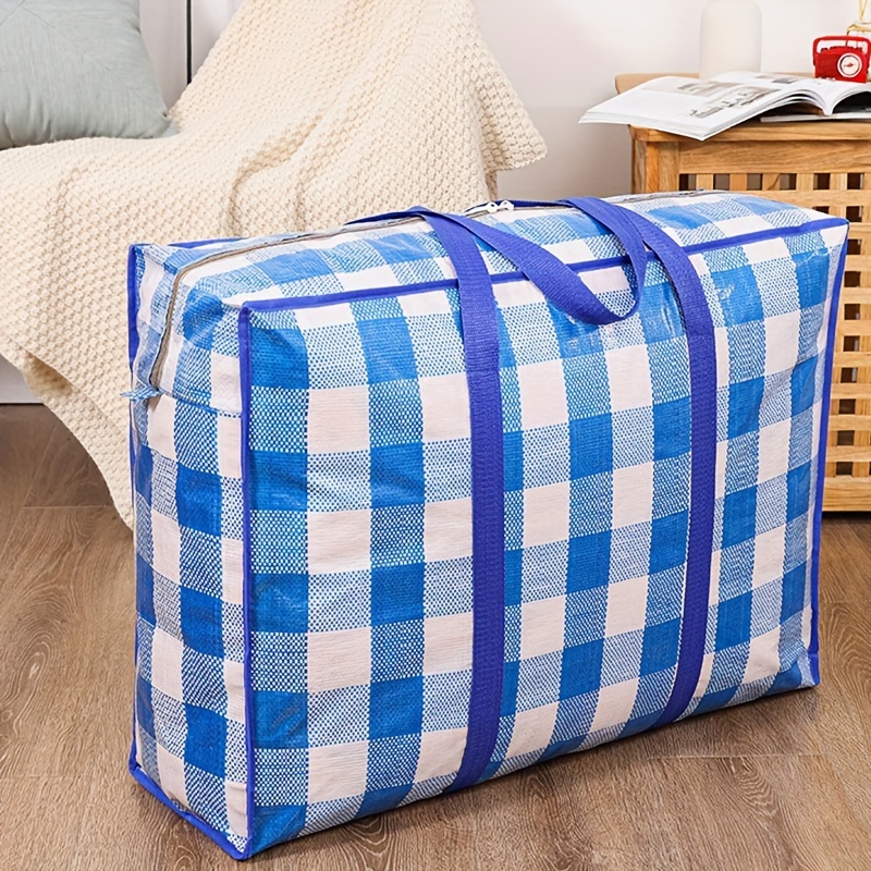 Stripe Woven Bag Large Capacity Storage Moving Bags Clothes Quilt