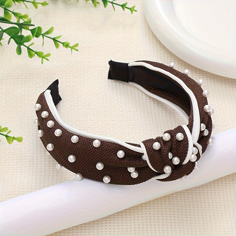 Simple Pearl Hairband Versatile Non slip Head Hoop Elegant - Temu