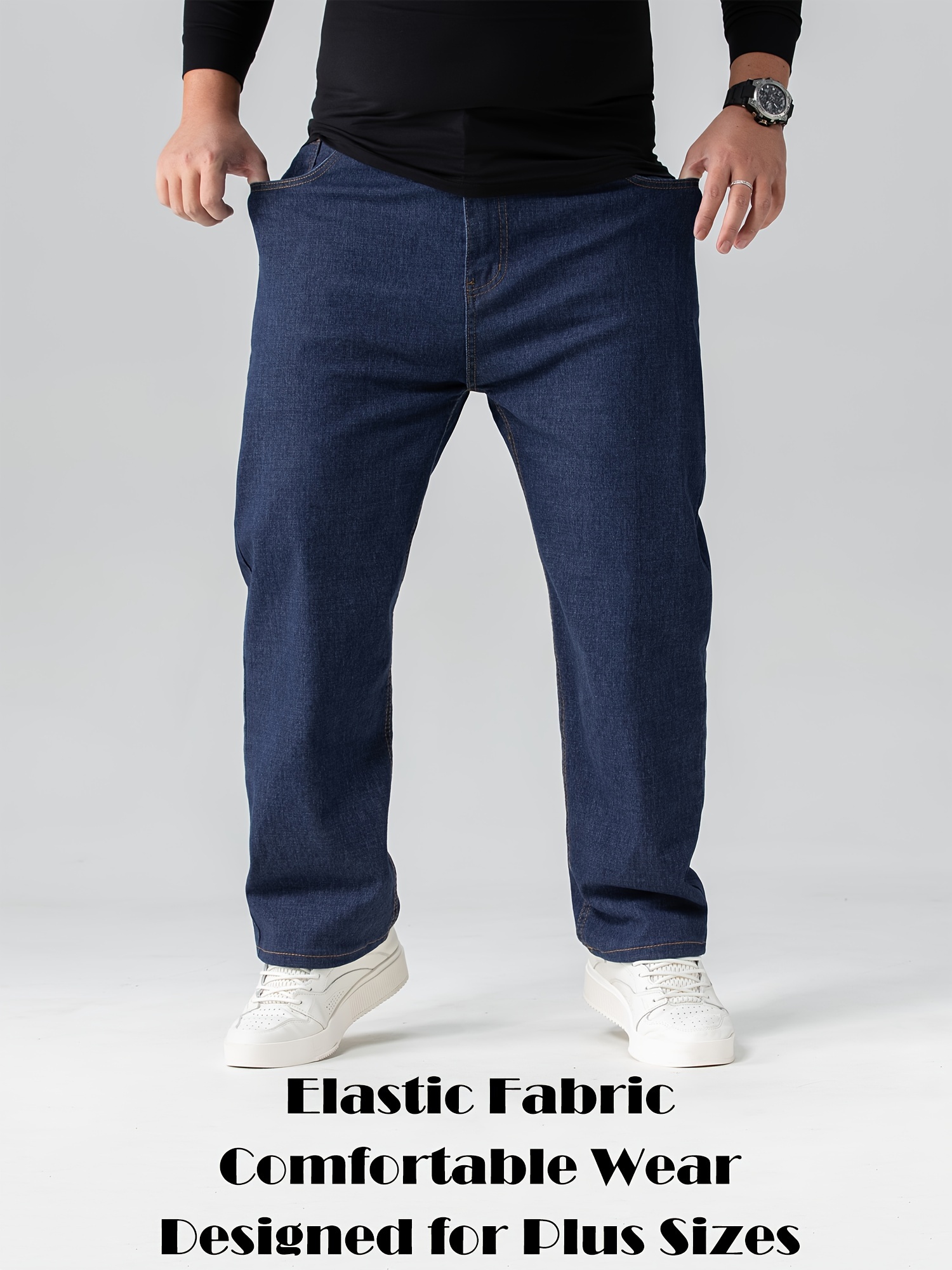 Jeans Trousers Loose Straight Jeans Long Trendy Trousers Plus Size Men's  Jeans Oversize 28-48 Loose Denim Jeans, lightblue : : Fashion