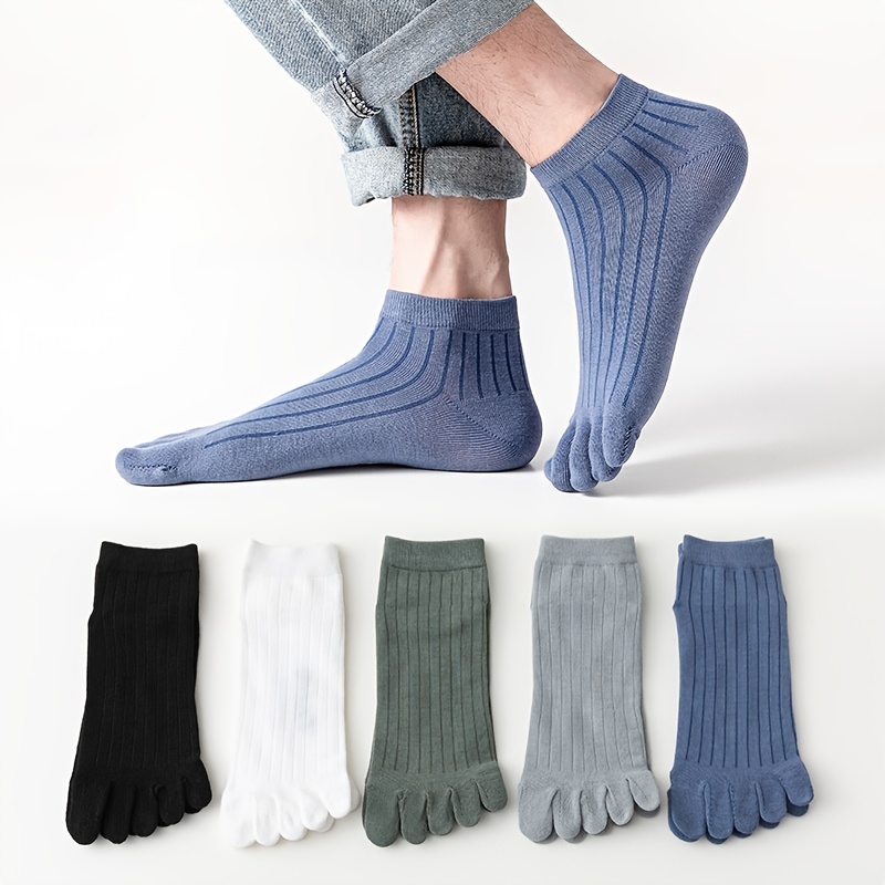 1pair Men's Five Fingers Socks, Cotton Low-cut Socks - Men's Underwear &  Sleepwear - Temu