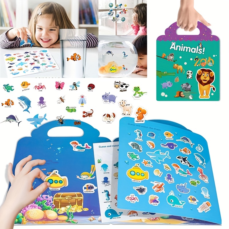 Libro Pegatinas Reutilizables 4 Piezas Regalos Infantiles - Temu