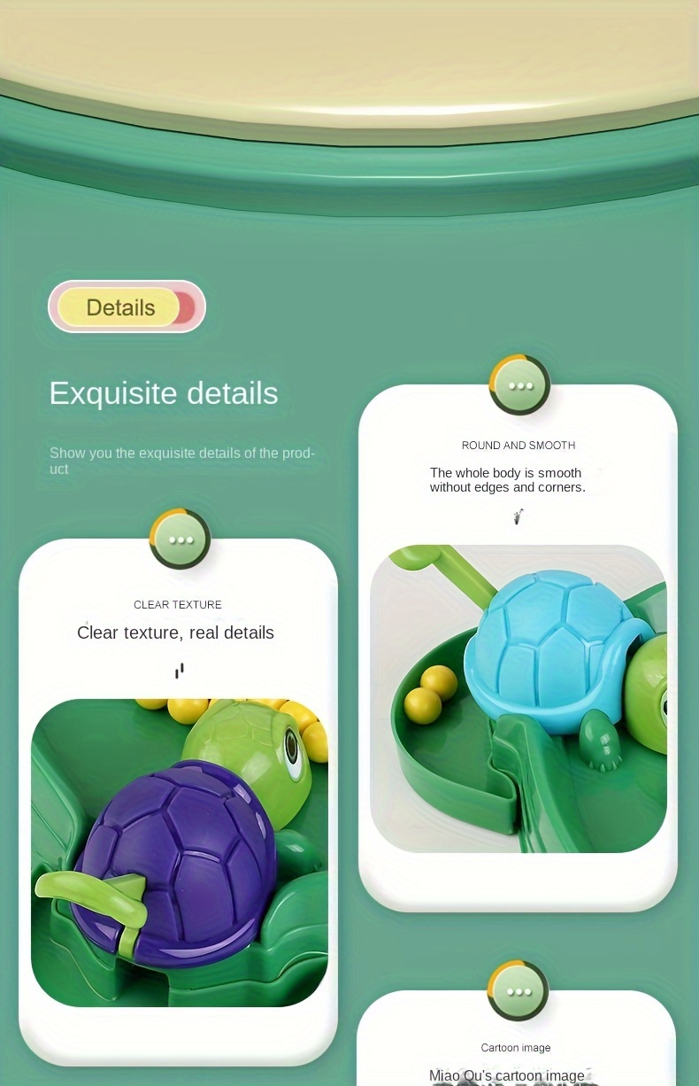 1 set hungry little turtle game parent child interaction multiplayer play desktop game educational toy gaming gift details 5