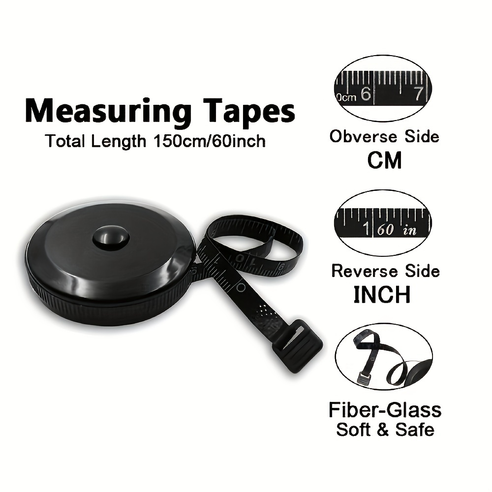 60 Tape Measure Body Measuring Tape Black for Body Measurements