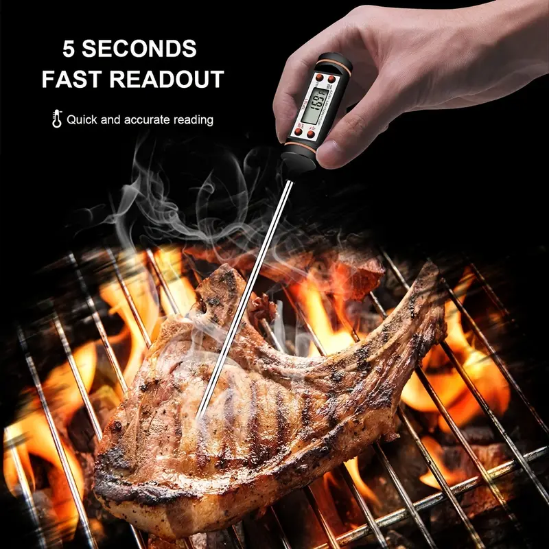 Digital Meat Thermometer Cooking Food Kitchen Bbq Probe Water Milk