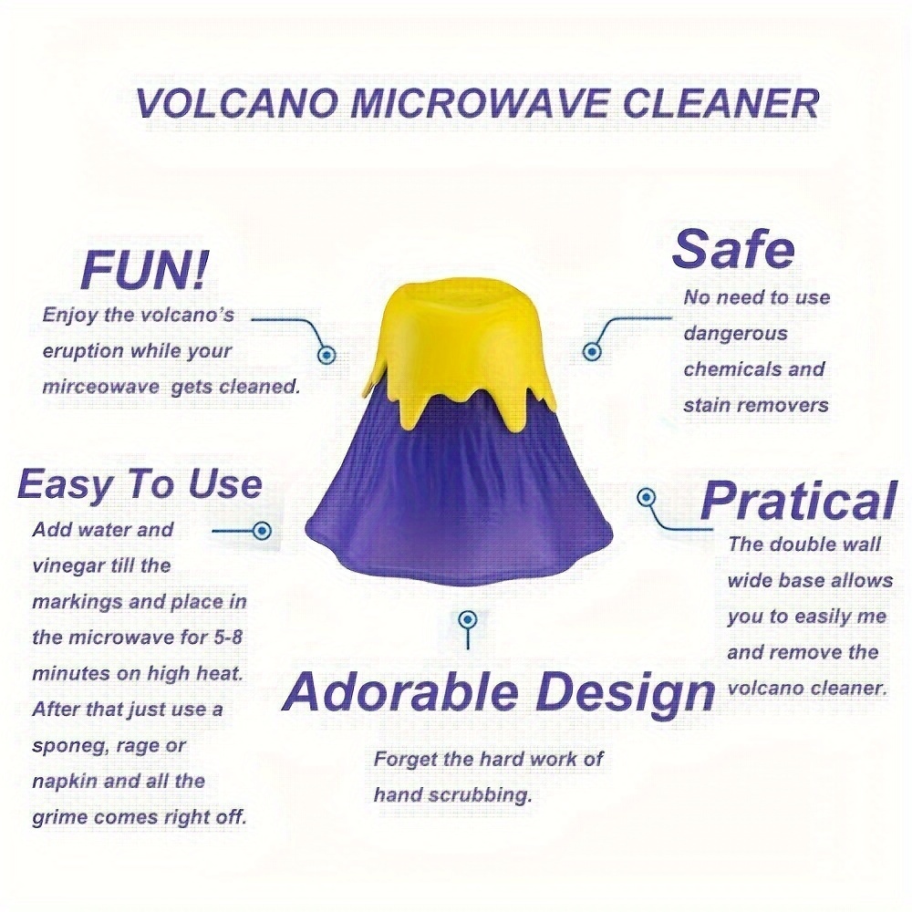 Volcano Microwave Cleaner Oven Steam Cleaner And Disinfects - Temu