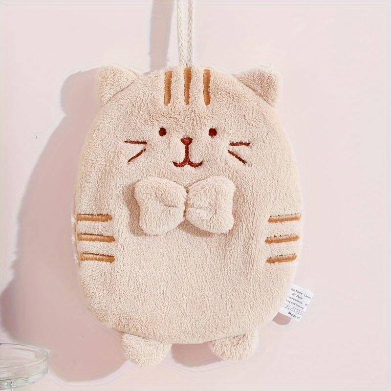 Cute Cat Fleece Towel with Loop
