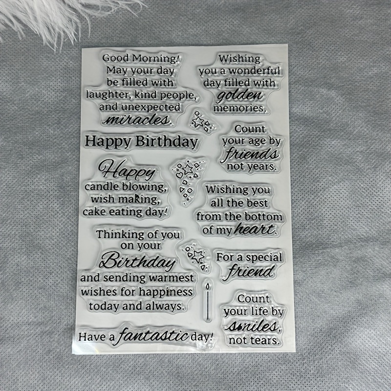 Recollections Happy Birthday Clear Stamps - Each