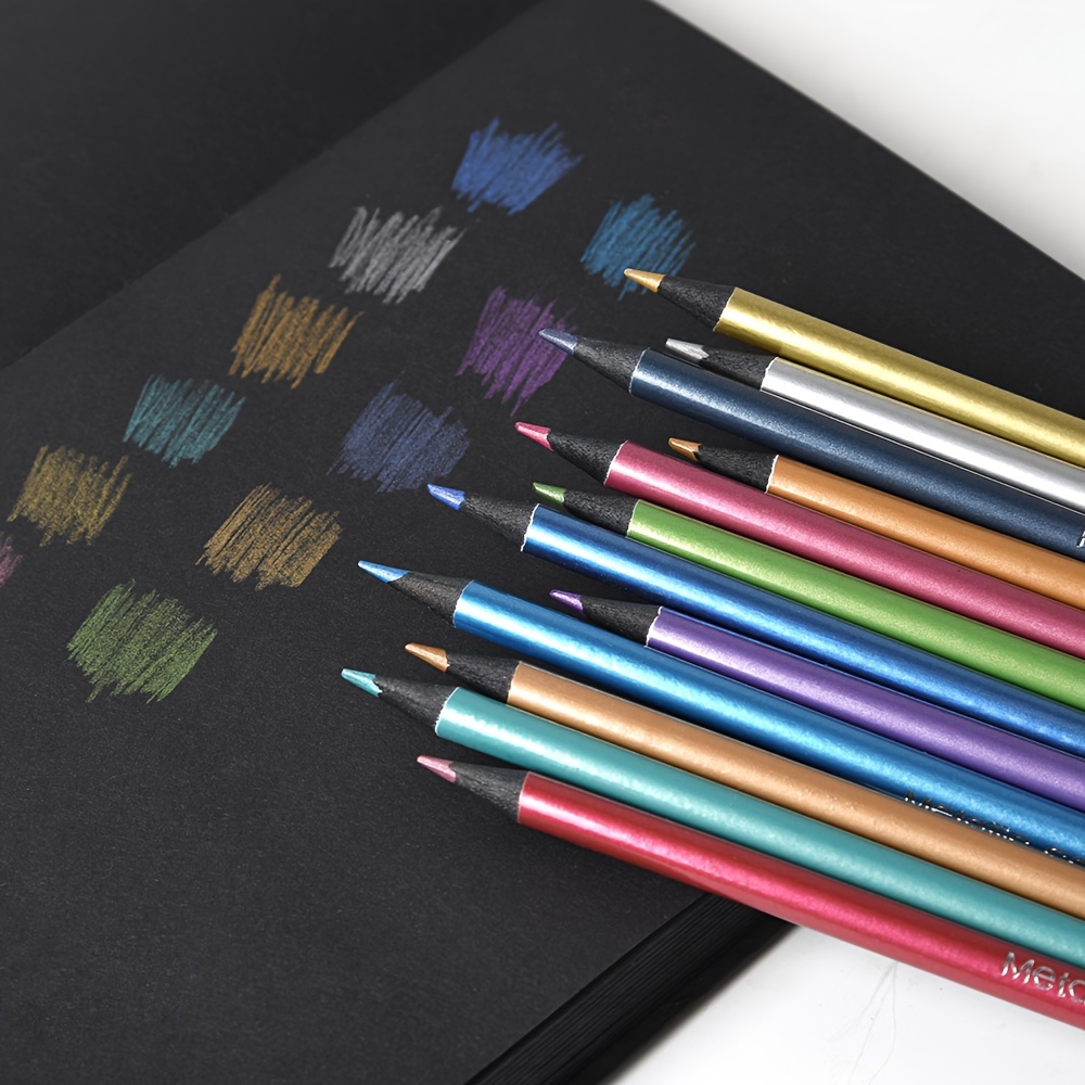 Ccfoud Metallic Colored Pencils For Adult Coloring, Set Of 50